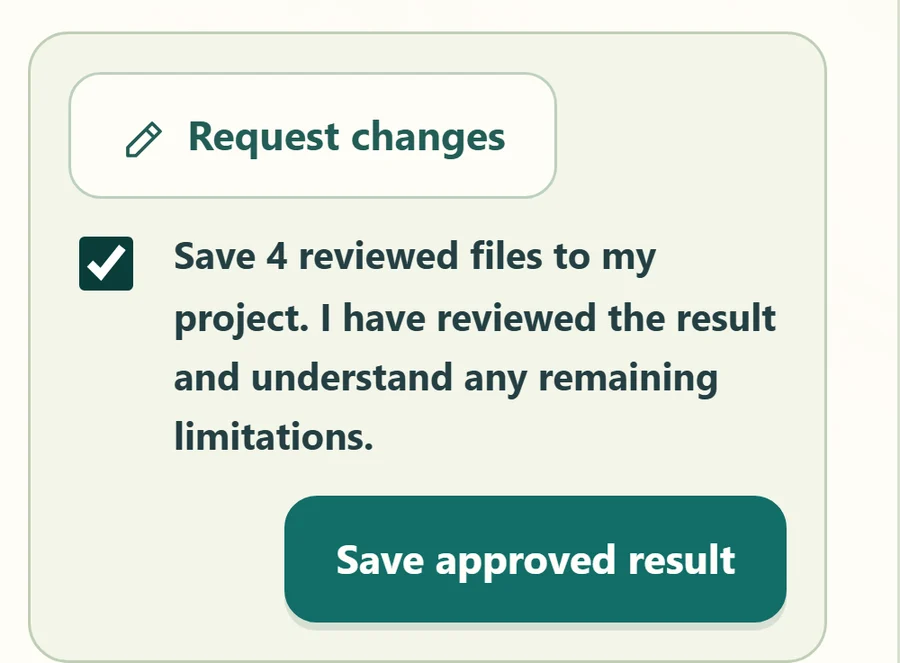 Consent ticked and Save approved result